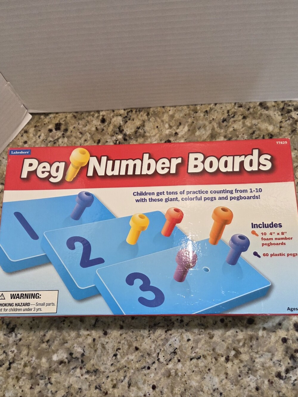 Lakeshore Peg Number Boards Counting Math Learning Set Pegboards Ages 3+
